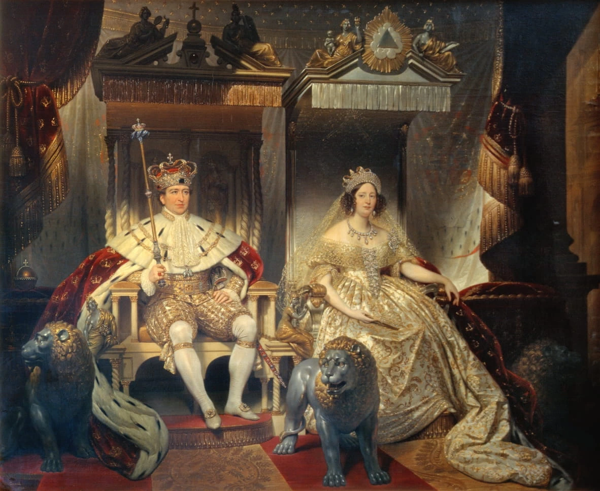 6-Joseph-Désiré Court-Cristiano VIII (1786-1848) e la regina Carolina Amalia (1796-1881) in abito da incoronazione -Stantens Museum for Kunst 